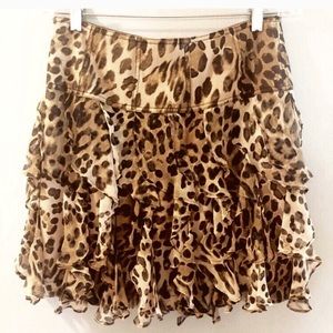 Caché Leopard Print Mini Skirt